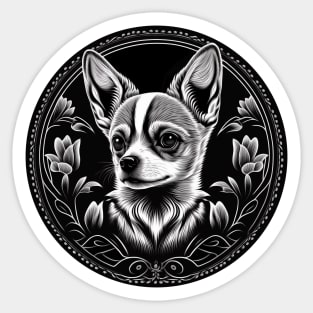 Cute Black and white Chihuahua Sticker